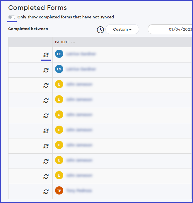 Completed and Pending Forms 2